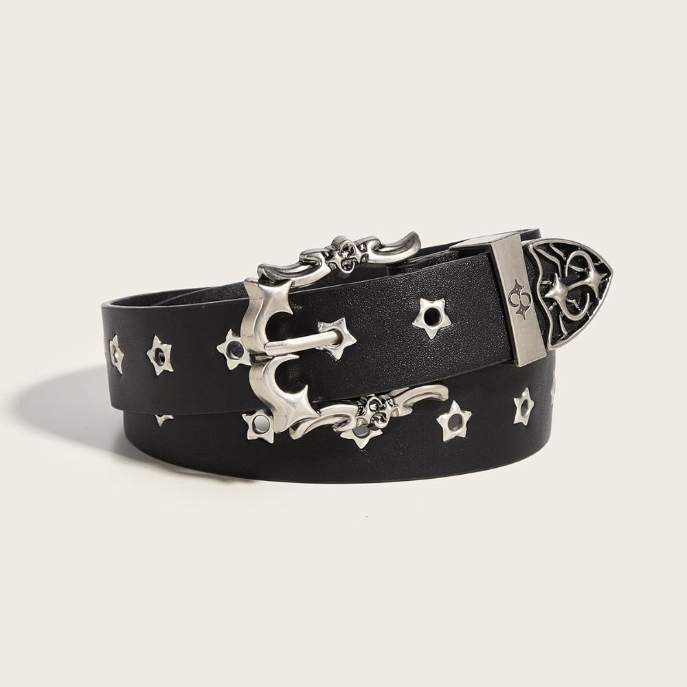 Carved Buckle Y2K Belt Spicy Girl Punk Waistband Vintage Men Belt Female
