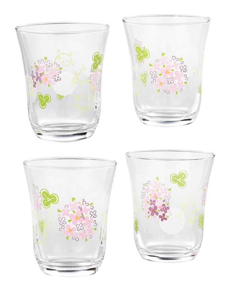 Toyo Sasaki Glass Decor Line Tumbler Set, Flower Violet, 230ml, Made in Japan, Dishwasher Safe, Glass Set, Glass Cup, G310-T295