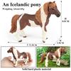 Oenux Grassland Wild Steed Farm Animal Small Horse Model Action Figures PVC Home Decoration Figurines Collection Toy Kid Gift