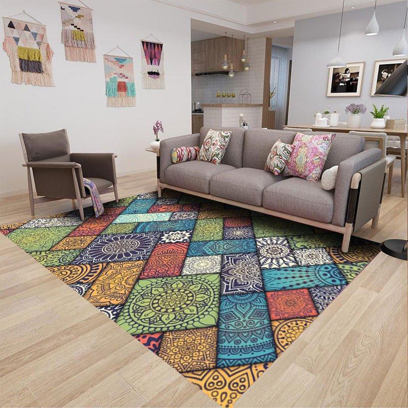 Vintage Ethnic Style Carpet Living Room Coffee Table Carpet Home Bedroom Carpet