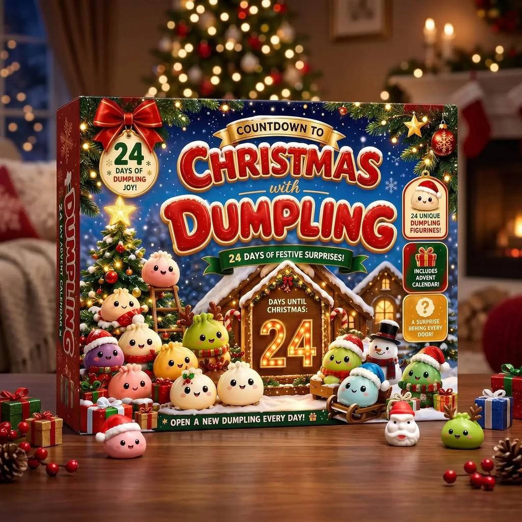 2026 Christmas Advent Calendar 24 Days Countdown Santa Claus Dumpling Squishy Stress Relief Fidget Mystery Gift Box