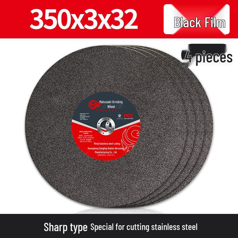 350mm Stainless Steel Cutting Disc, 4-Type Thickness, Profile Metal Grinding Wheel for 355/400 Industrial Saw Machines