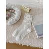 5 Pairs of Women's Summer Thin Breathable Cotton Lace Bow In The Tube Pile Socks