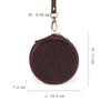 Women's Coin Purse, Genuine Leather Coin Purse, Round, Compact, Small Item Storage, Jewelry Bag (K058 Coffe)