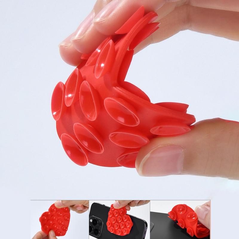 1PC Heart-shape Sucker Support Silicone Sucker Strong Adsorption Mobile Phone Fixed Pad Hand-Free Washable Suction Cup Bracket