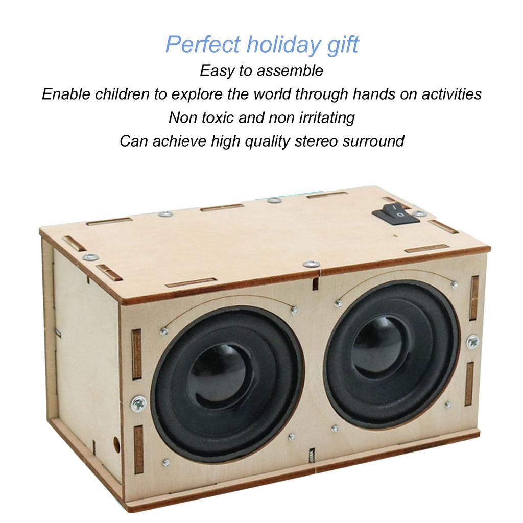 DIY Bluetooth Speaker Kit Stereo Surround Non Toxic Composite Wood DIY Speaker Kit for Pupil