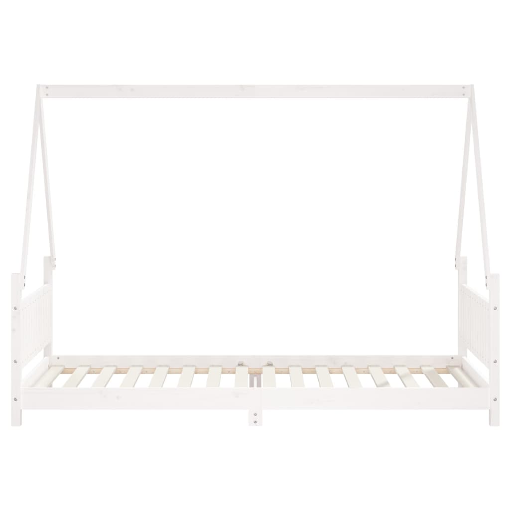 Vidaxl Children's Bed Frame, White, 90X200 Cm, Pine Wood