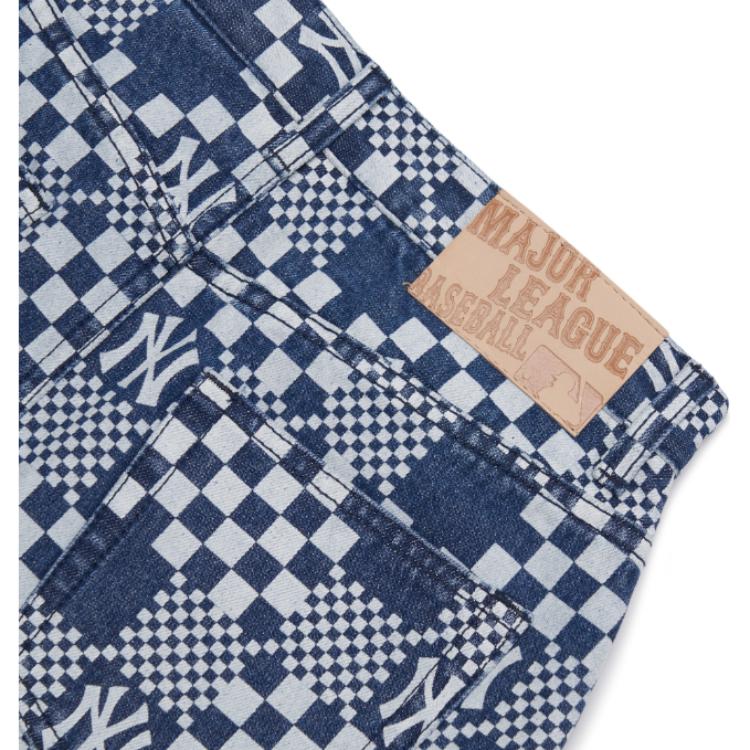New MLB New York Yankees Denim Short Skirts Women's Blue 3FDSM0223-50BLS