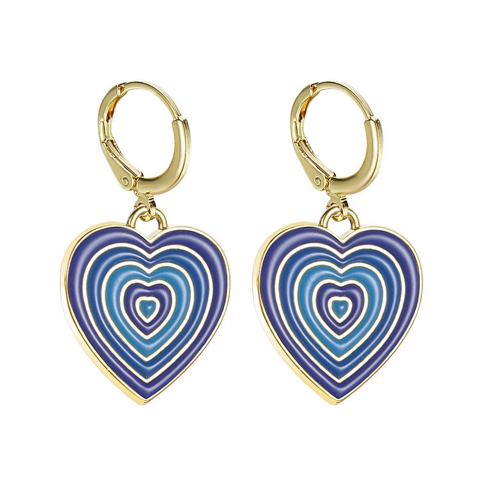 Heart-shaped Colorful Drop Earrings Women