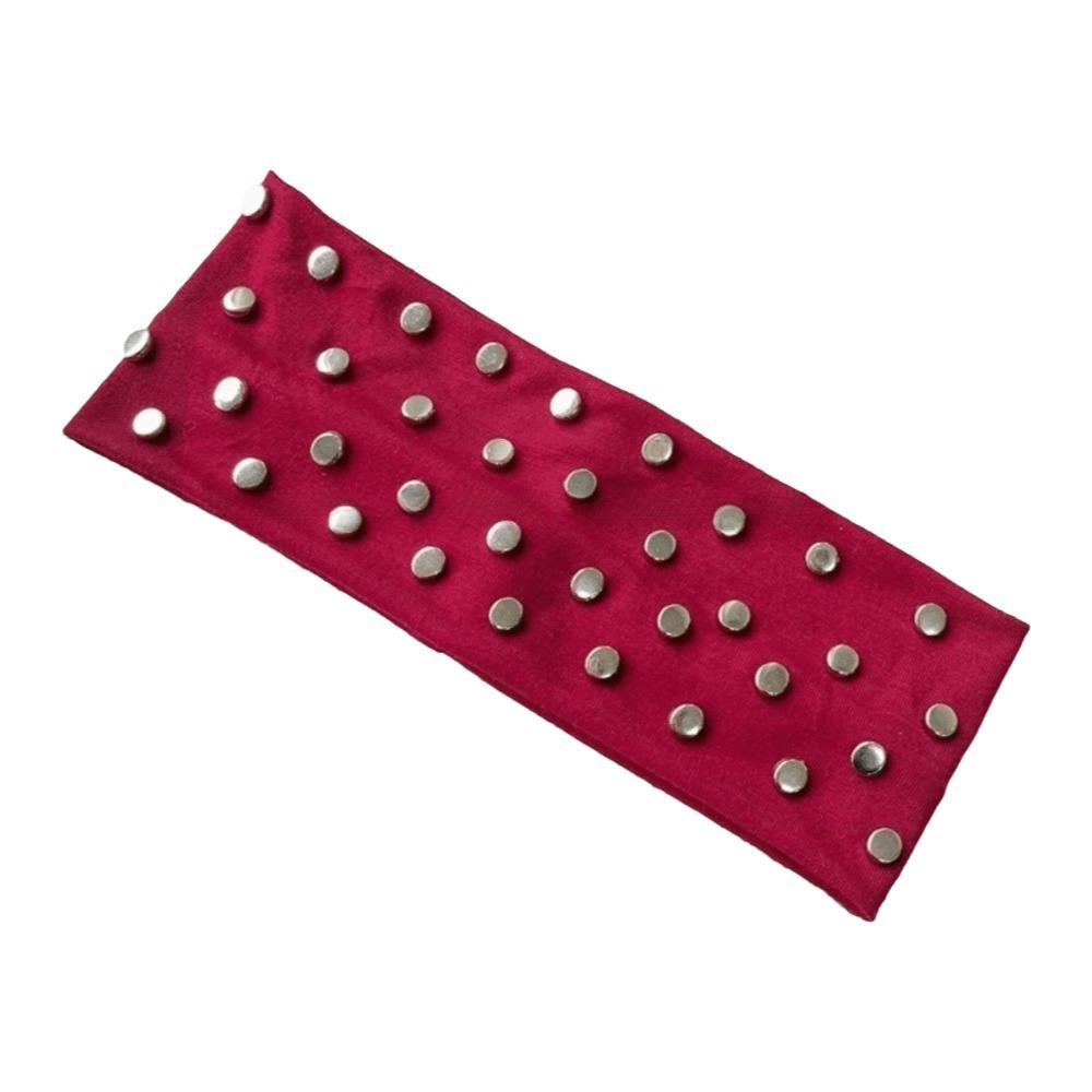 

Solid Color Punk Headwrap Korean Style Elastic Hair Band Fashion Rivet Headbands Headwear красный