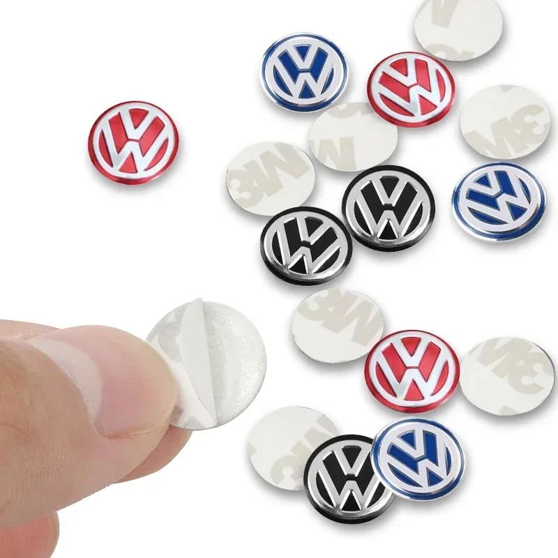 B5 Cars 2025 Hot For Volkswagen 5/10Pcs 14mm Aluminium Metal Car Styling Remote Key Stickers For Volkswagen GTI R-Line R Polo Go