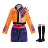 Kpop Girl Devil Pop Singer Embroidered Coat Top Shorts and Socks 4-piece Hunter Sets Halloween Stage Set Carnival Girl Clothes