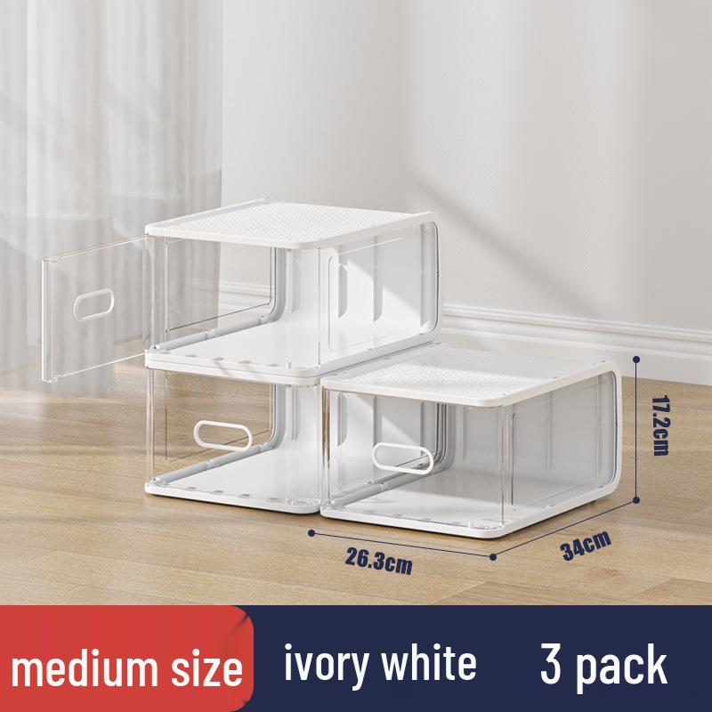 Acrylic Transparent Shoe Storage Box with Dustproof Drawer Design 21x32x13cm