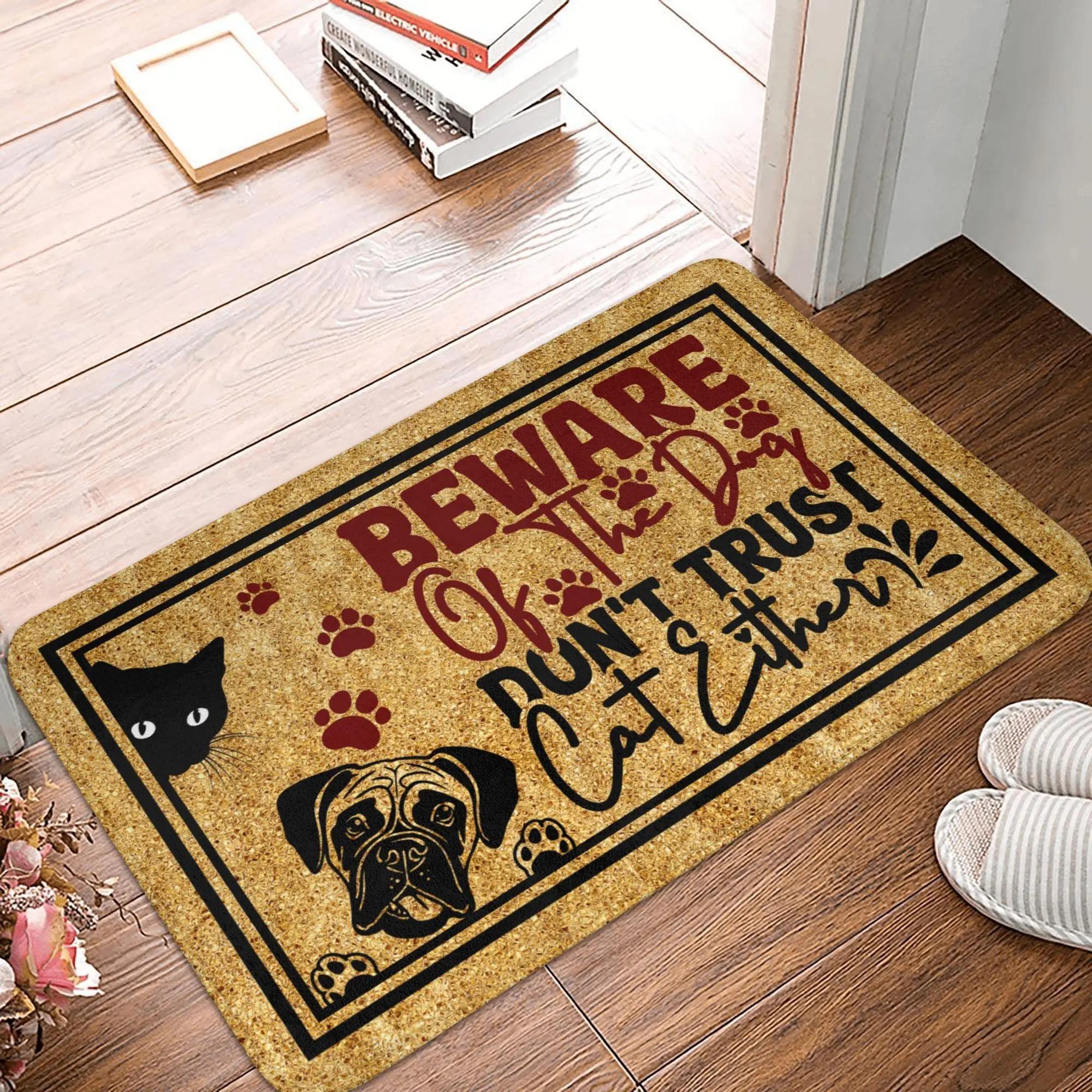 

Animal Cartoon Pattern Carpet Funny Cats and Dogs Anti Slip Door Mat Suitable for Entrance Door Mat Bedroom Kitchen Carpet 30x50cm