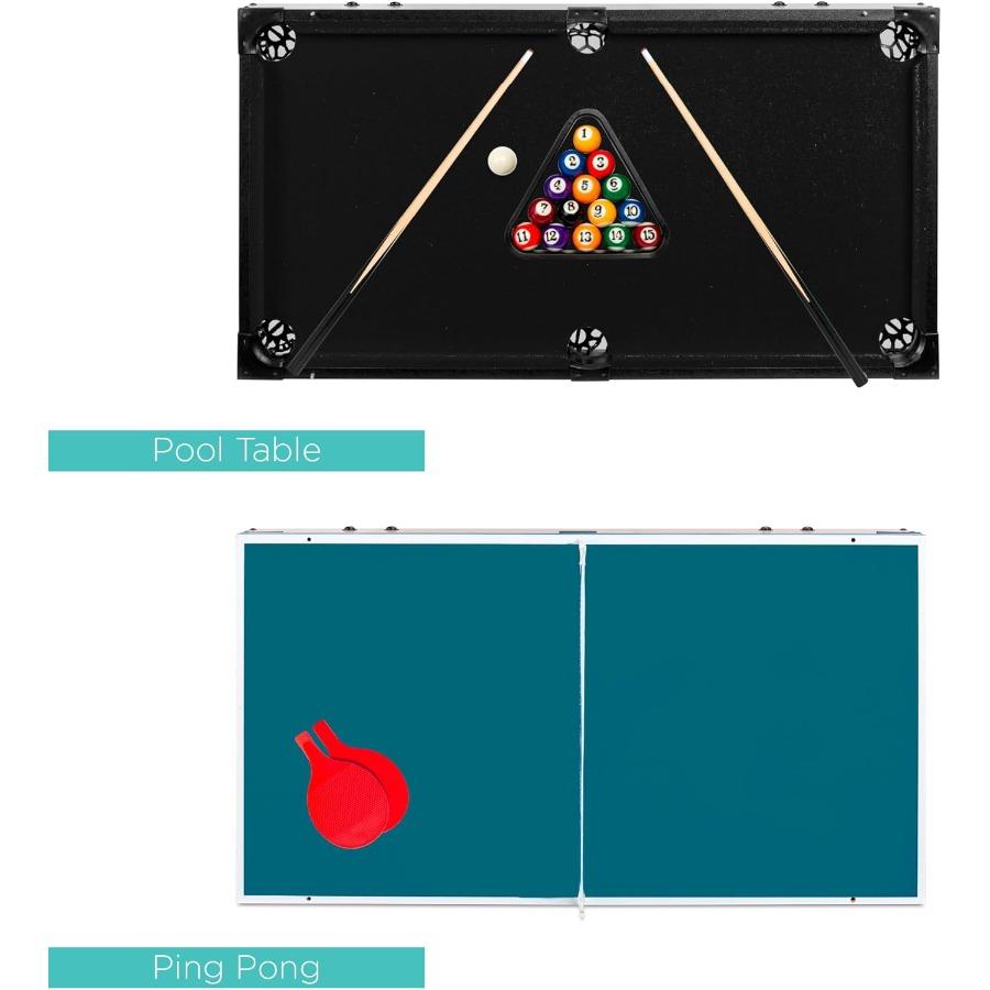 4in1 Multi Game Table S Combination Arcade Set for Home Play Room Rec Room with Pool Billiards Air Hockey Foosball and Table Te