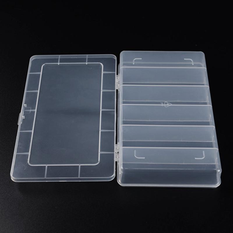 6 Grids Plastic Organizer Box with Dividers Craft Organizer Plastic Jewelry Organizer Box Small Parts Container Box
