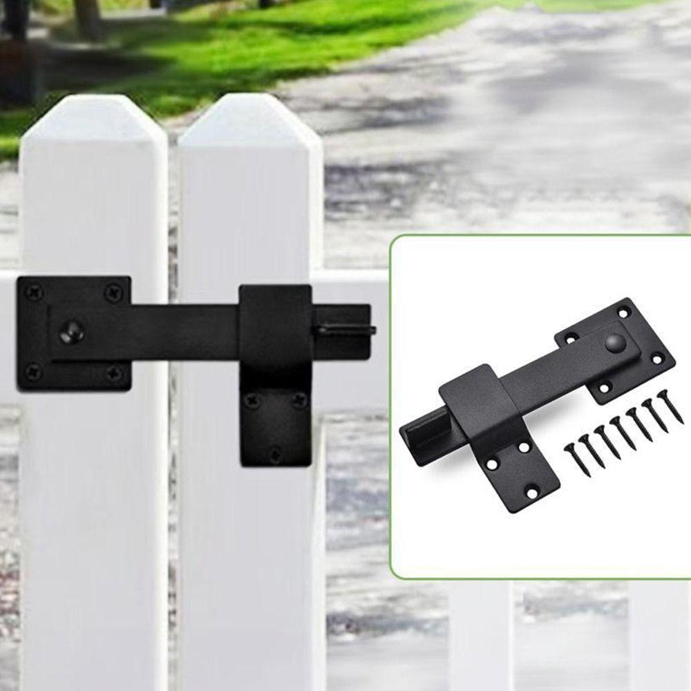 5.5 Inches Barn Door Lock Black Safety Gate Lock Rustic Flip Gate Latch  Fence