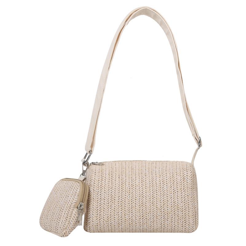 

Bag women, new Korean version spring and summer straw bag mother and child bag, fashionable slanted shoulder bag, simple beach bag, small and fresh бежевый