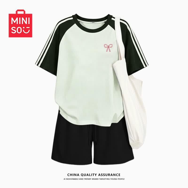 MINISO Women's Short Sleeve & Shorts Sportswear Set