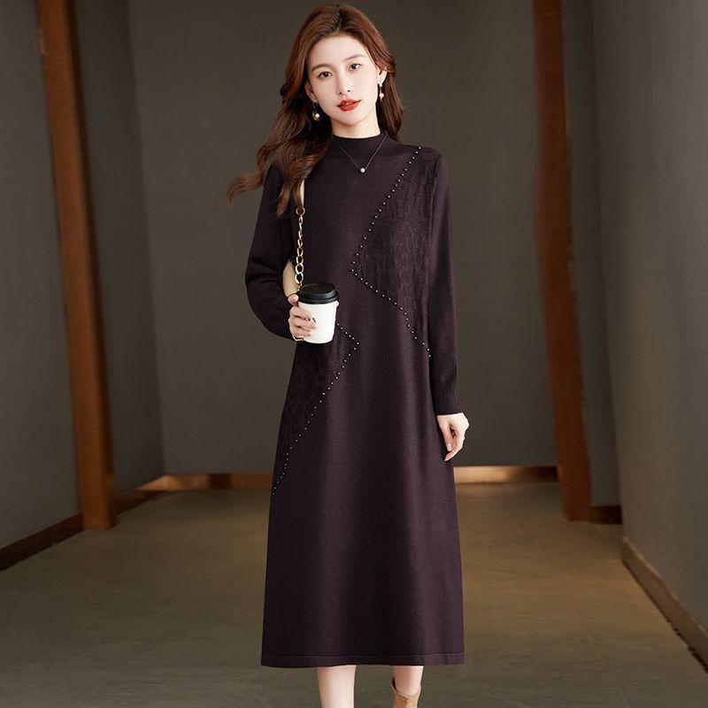 Autumn Winter Knee-length Sweater Skirt Women Fashionable Loose Knitted Wool Bottoming Skirt