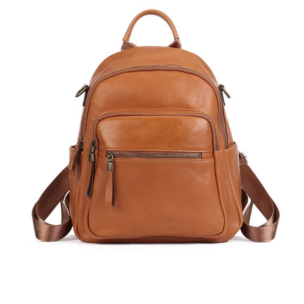 New Top Layer Cowhide Backpack with A High-end Feel, European and American Retro Style Large Bag, Soft Leather Real Leather Backpack