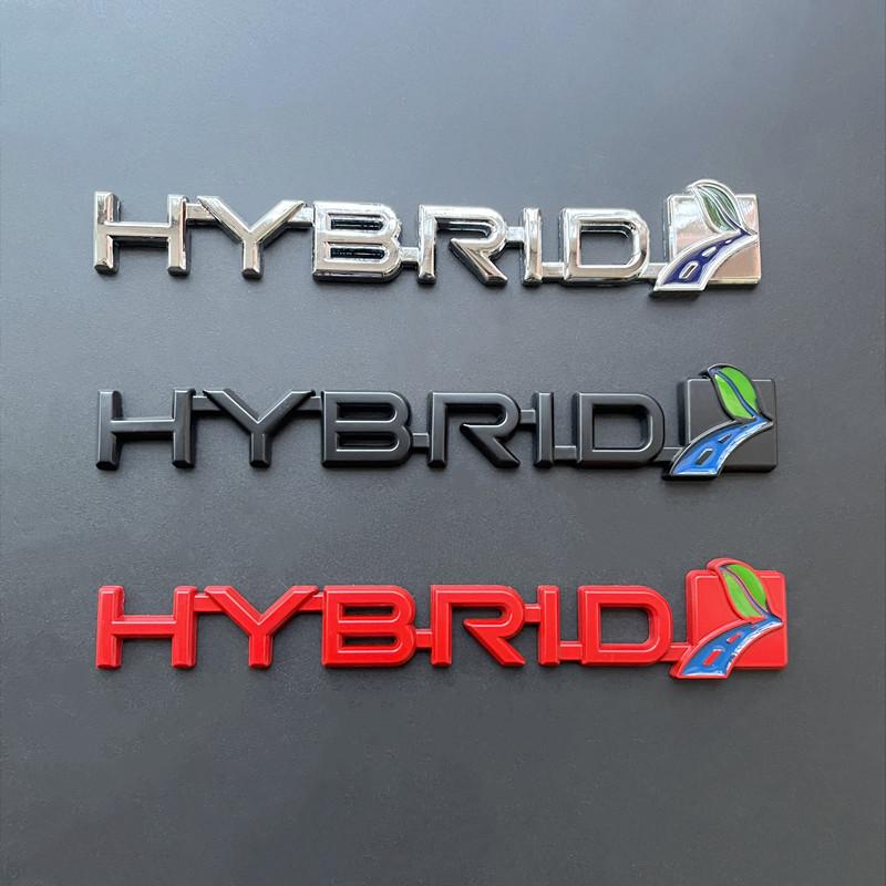 Vcfbt5 3D Metal HYBRID Logo Emblem Car Fender Badge Trunk Decal For Toyota Reiz RAV4 HYBRID Sticker Accessories