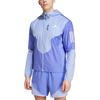 adidas Aeroready Fw24 Own The Run Logo Giacca Atletica con Cappuccio Manica Lunga Slim Fit Uomo Giacca Azzurro IV7672