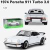 1/24 Scale Welly  Porsche 911 Turbo3.0 Alloy Car Model Diecasts Metal Toy Vehicles Car Model High Simulation Collection Childrens Gifts