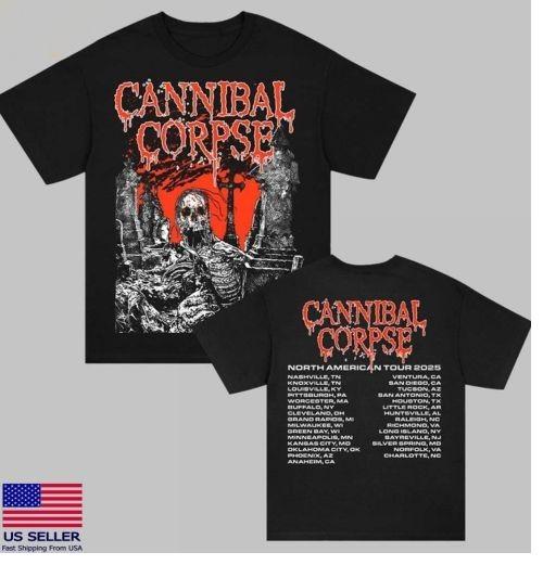 Cannibal Corpse North American Tour 2025 Merch Graveside 2025 Tour TShirt Unisex T-Shirt XL