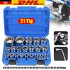 21-piece 1/2 multi-tooth socket set, automotive tool for 6/12-point screws 8-36mm