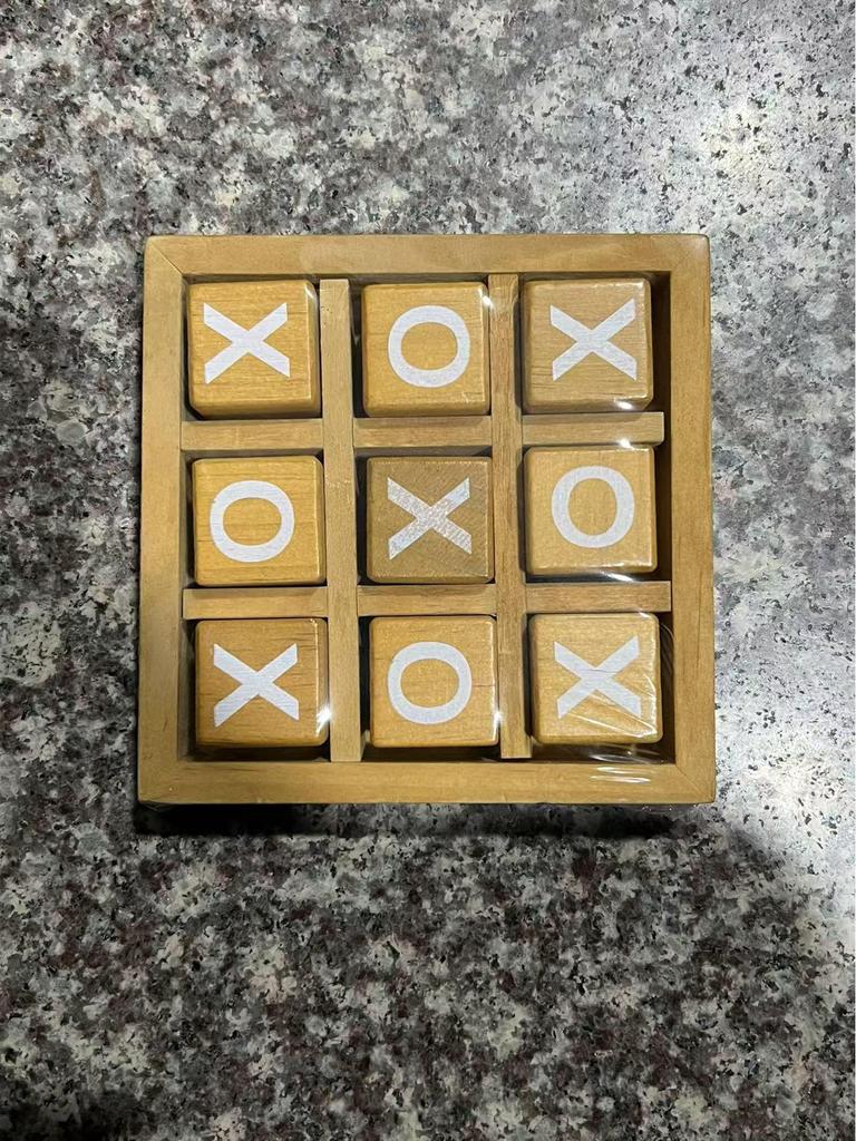 Wooden XO Tic-Tac-Toe: Kids' Educational Logic Training Game for Two Players