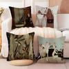 Strange Stories Cushion Cover Natural Linen Organic Fabric DoubleSided Printing Sofa Home Decor Breathable Bed Pillow