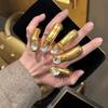 Heavy-Work Luxury Gold-Plated Big Hand Ring Statement Ring Accessory  Women Fashion