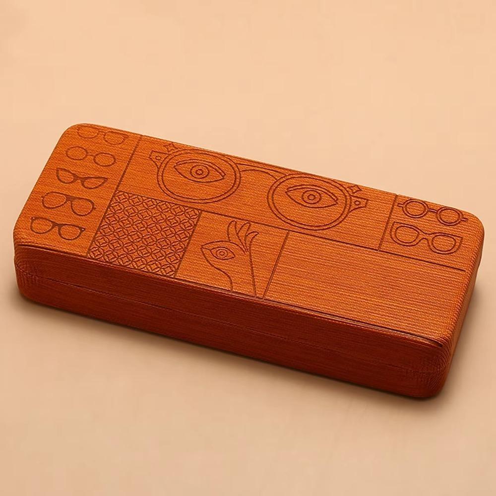 

Geometric Pattern Eyewear Holder Portable Sunglasses Storage Box For Mens Fashion Accessories коричневый