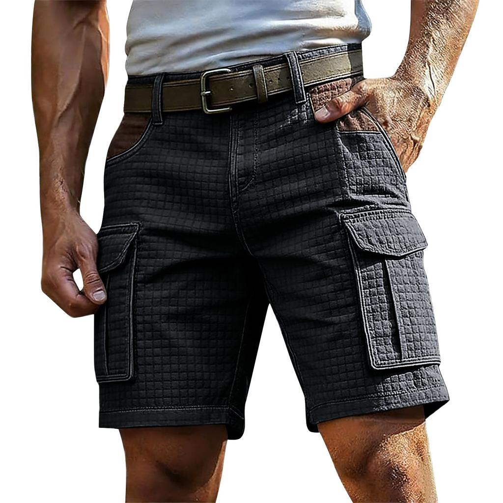 Men's Summer Multi-Pocket Textured Cargo Shorts Men's Casual Fashion Cargo Shorts