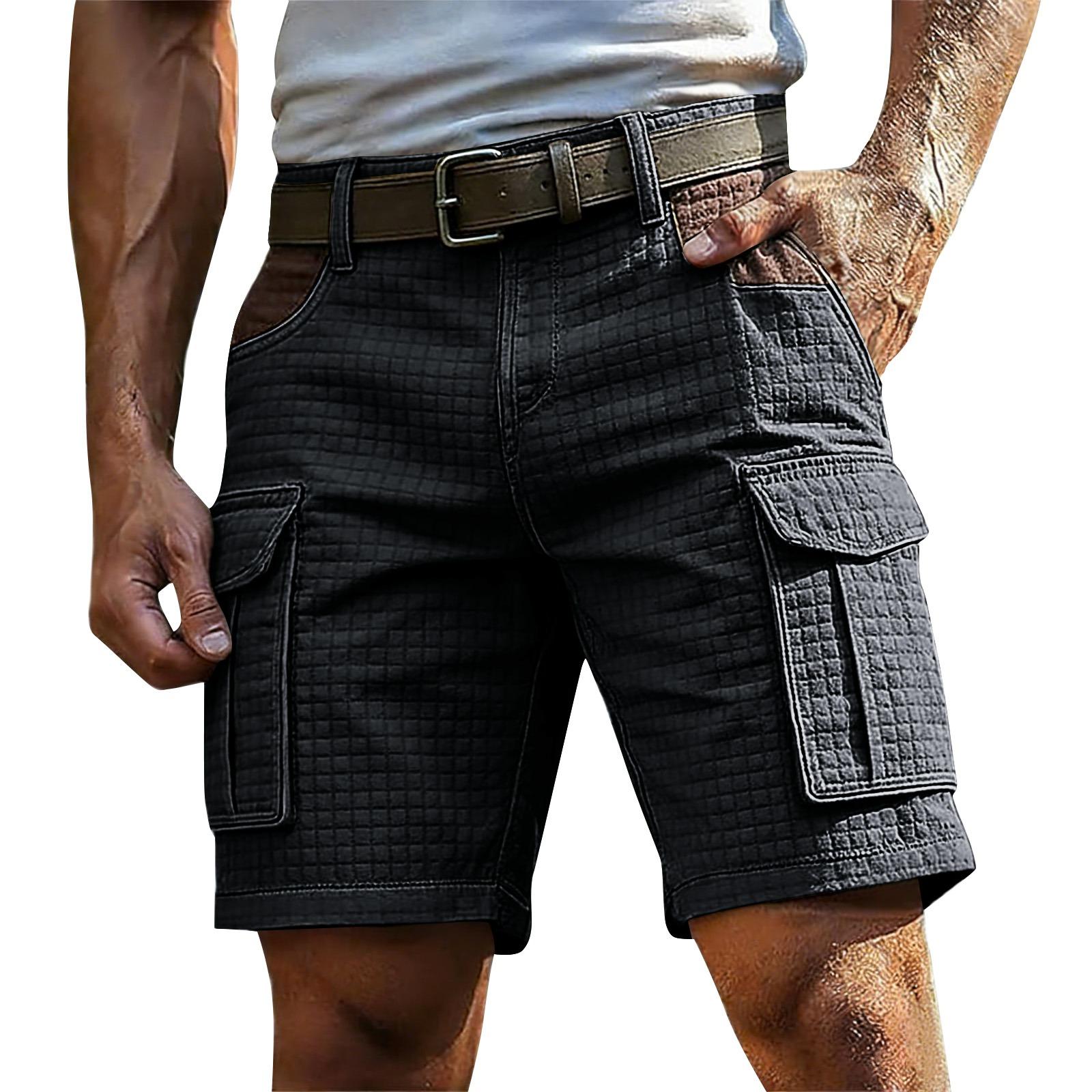 Zhengfuzhihai Heren Zomer Multi-Pocket Gestructureerde Cargo Shorts Heren Casual Mode Cargo Shorts XXL