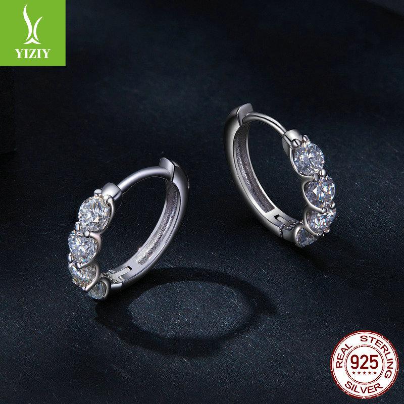 10 Points Moissanite Ear Buckle Women, Simple Classic S925 Silver Mozzarella Diamond Earrings Earrings