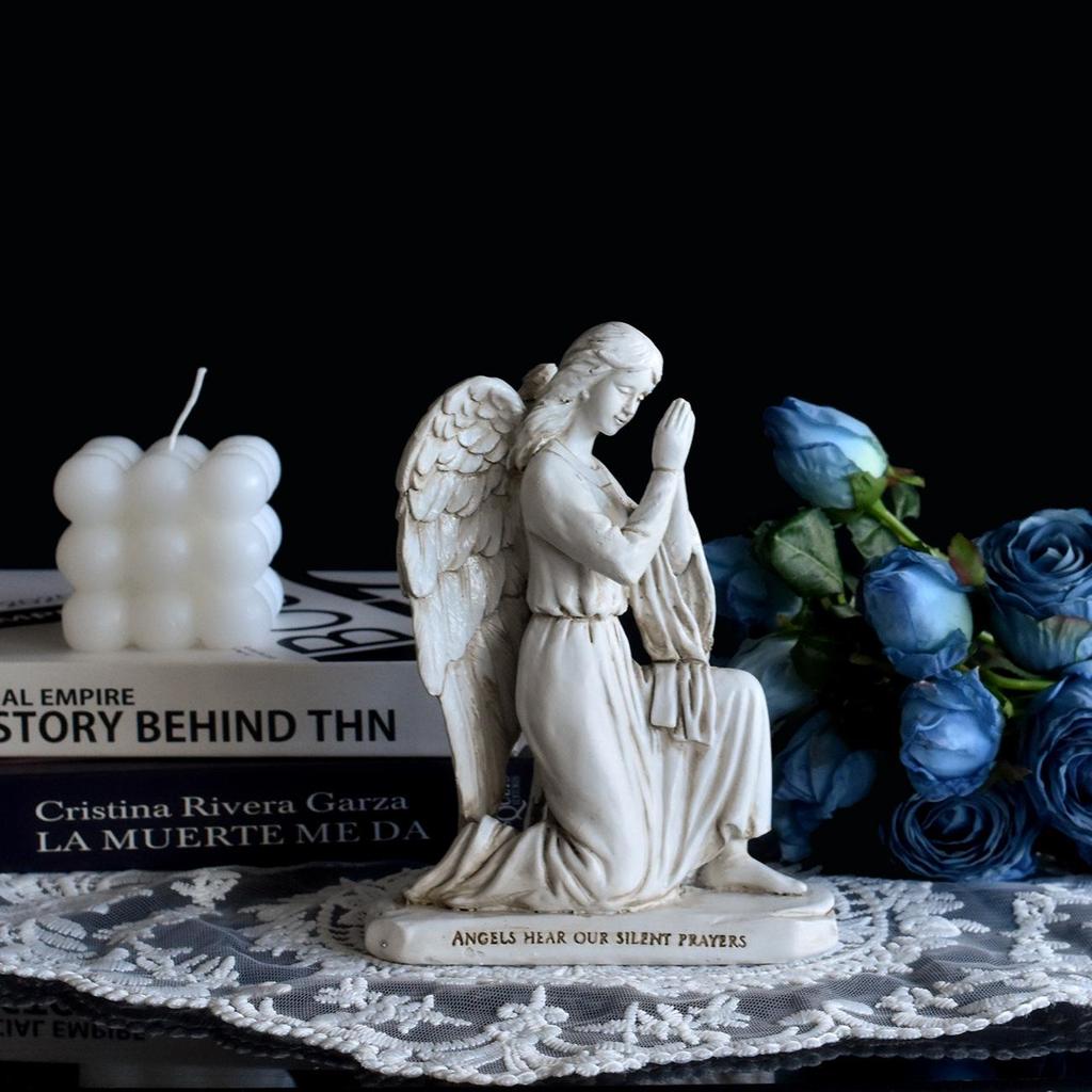 Antique Distressed Angel Resin Figurine for Home or Office Decor