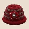 Winter New Middle-aged and Elderly Mothers' Hats with Velvet and Thickening Grandma Pullover Hats with Ear Protection and Warm Knitted Woolen Hats