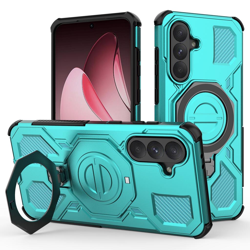 For Samsung Galaxy A56 5G Magnetic Case Rotating Metal Kickstand Shockproof PC + TPU Phone Back Cover