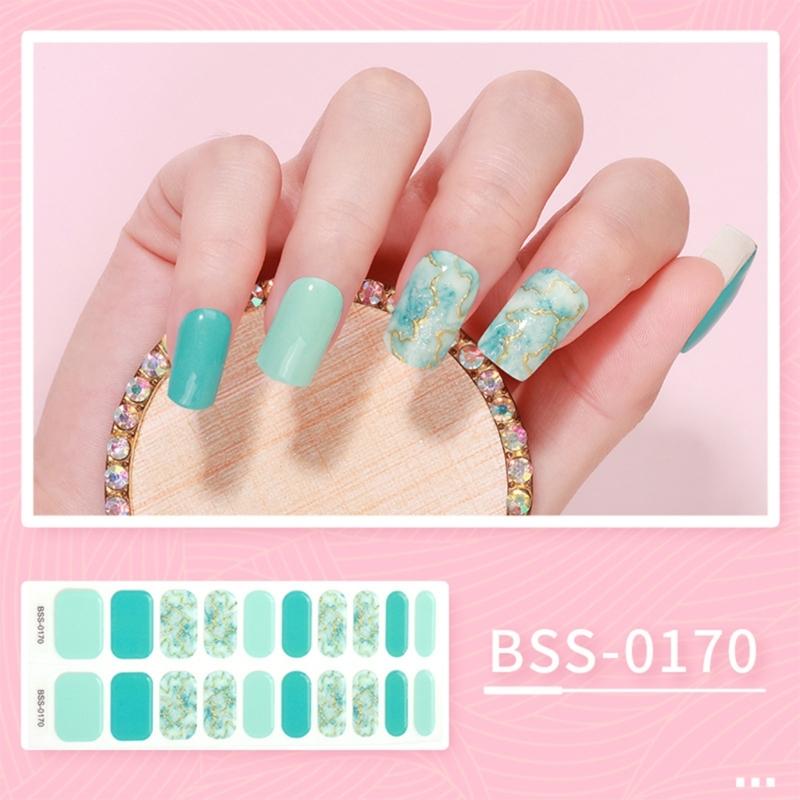 20 Finger Full Wraps Nail Polish Stickers Self-Adhesive Nail Strips Nail Decals Accessories for Women Girls DIY Nail Art