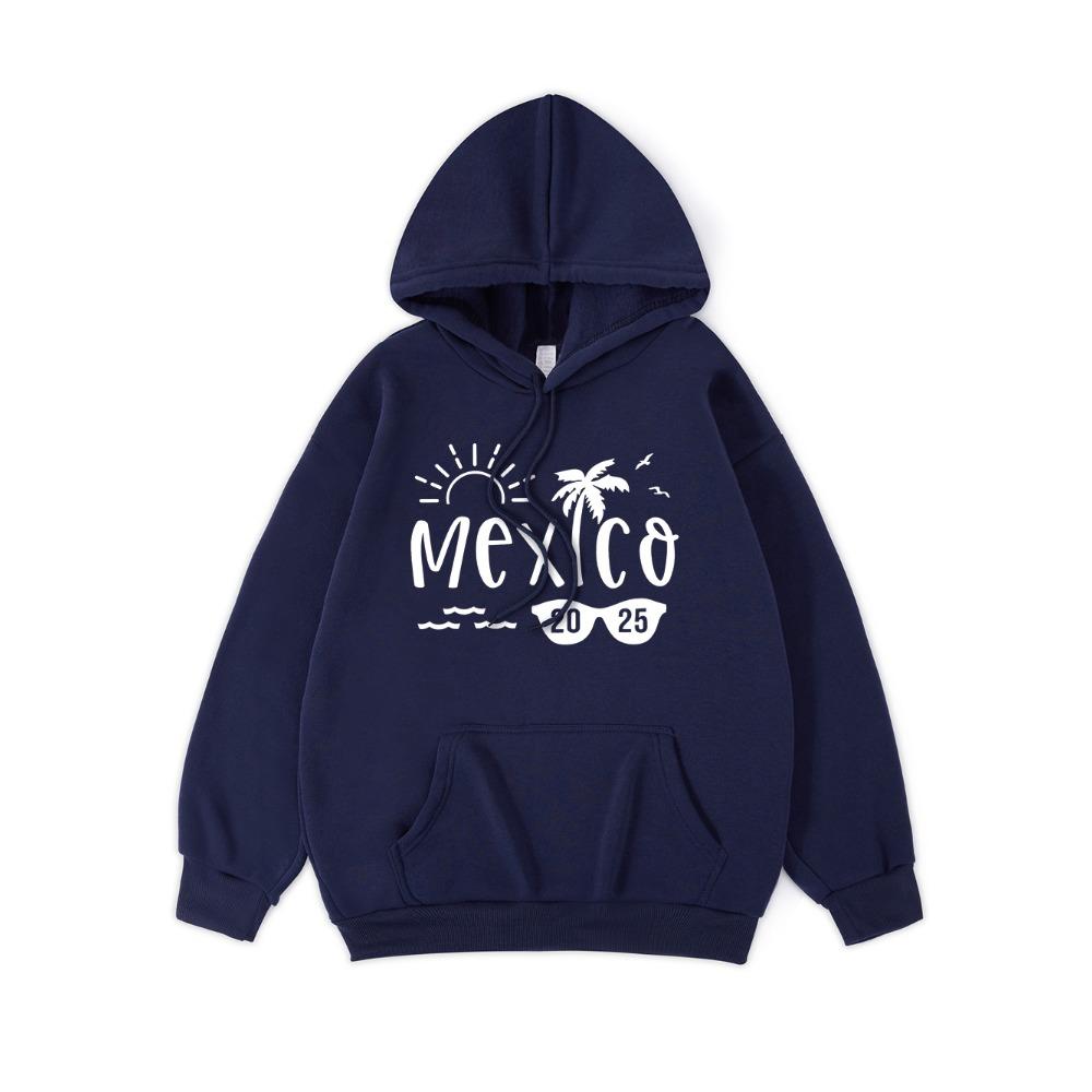 Mexico Beach Printing Hoodies Womens Basics Comfortable Hooded Fleece Warm Loose Sweatshirt Pocket Womans Streetwears