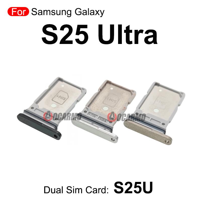 For Samsung Galaxy S25Ultra Sim Tray Dual Sim Card Holder Slot Replacement Part Black Silver Gold