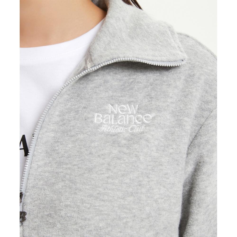 New Balance Nbmde4w942 Women Brushed Terry Fleece Half Zip Up Sweatshirt  Gray 