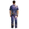 Men's Short Sleeve Pajama Set with Button Crotch and Elastic Drawstring Waist Sleepwear