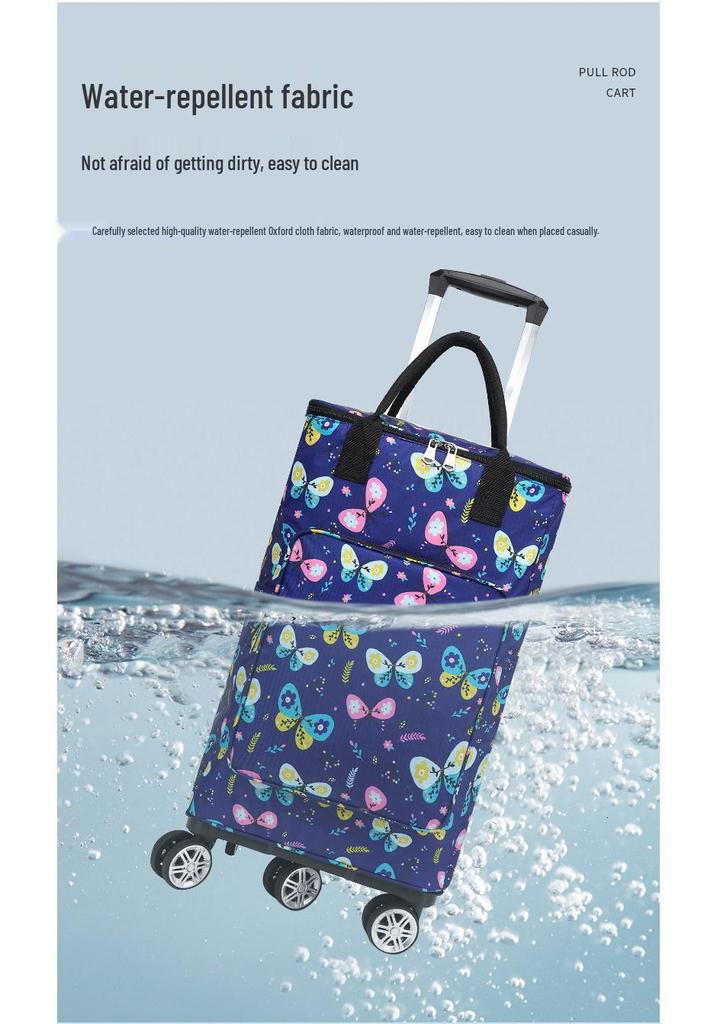 Foldable Large Capacity Portable Grocery Cart with Universal Wheels