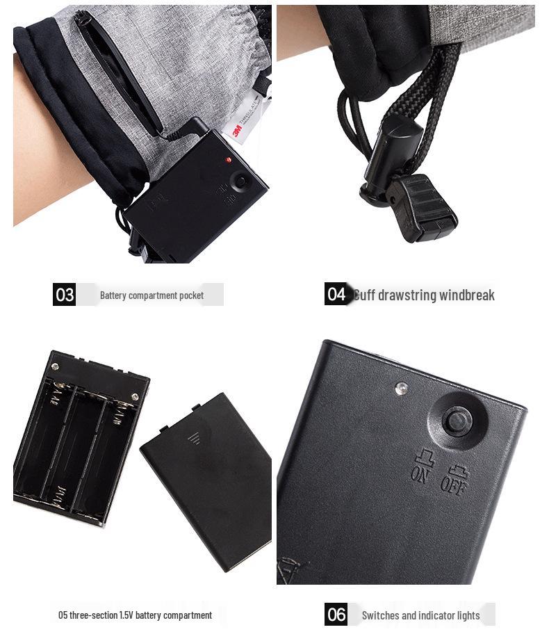 Waterproof Heated Winter Gloves for Outdoor Sports & Motorcycling