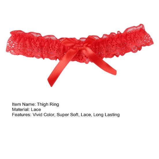 2Pcs Thigh Rings Vibrant Color Non-Fading Wear Resistant Friendly To Skin Bow-knot Design Lace Cosplay Belt Sexy Fashion Bride Leg
