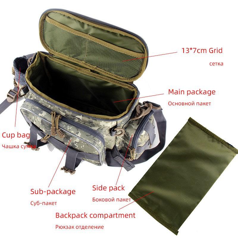 Multifunktionale Angler-Hüfttasche, Schulterrucksack und Brusttasche für Herren