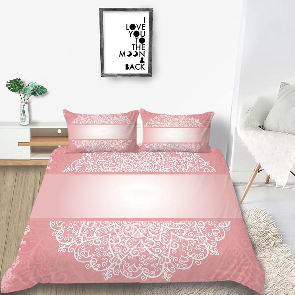 3D Jacquard Bedding Down Quilt Cover Pillowcase 2 or 3 Pieces of Datura Printed Microfiber Fabric Single Bed Double Bed Washable Ultra-soft Bedding